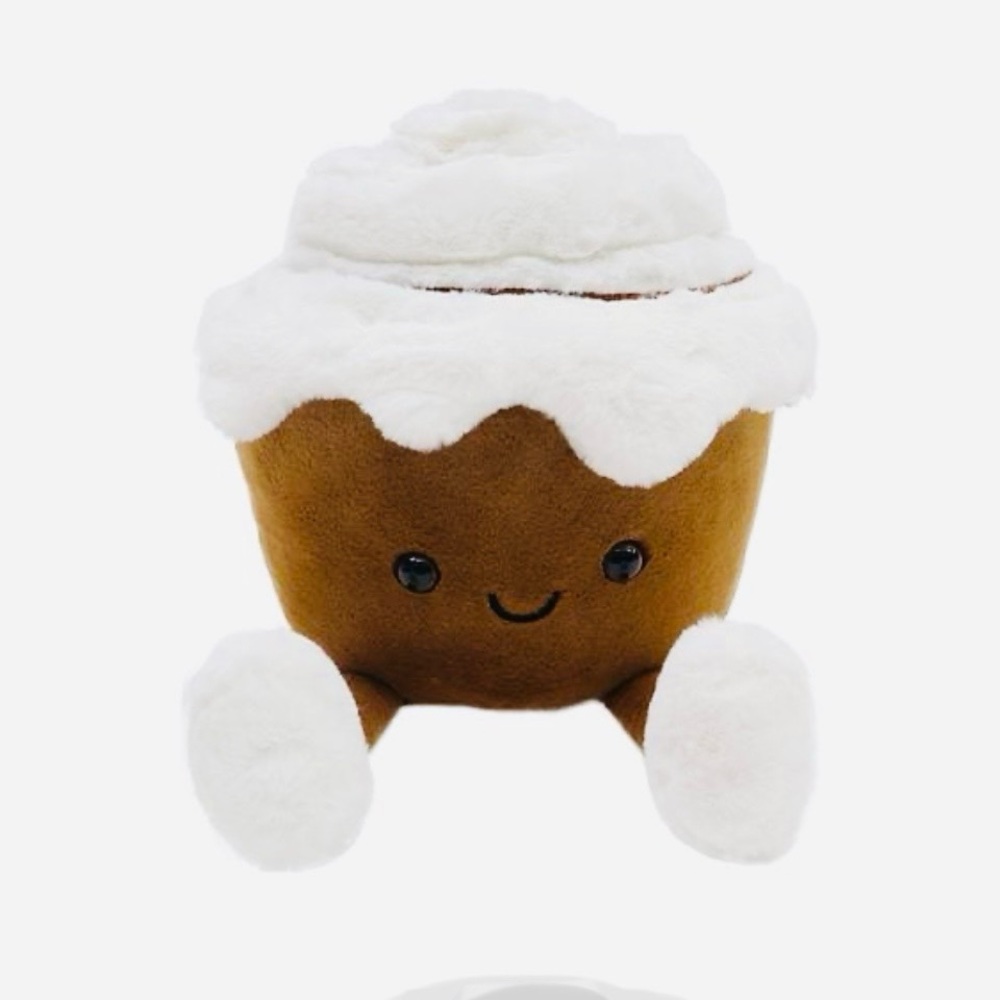 New Plush 9.5’’ cinnamon roll with legs. Play Right hug me, Brown and white.